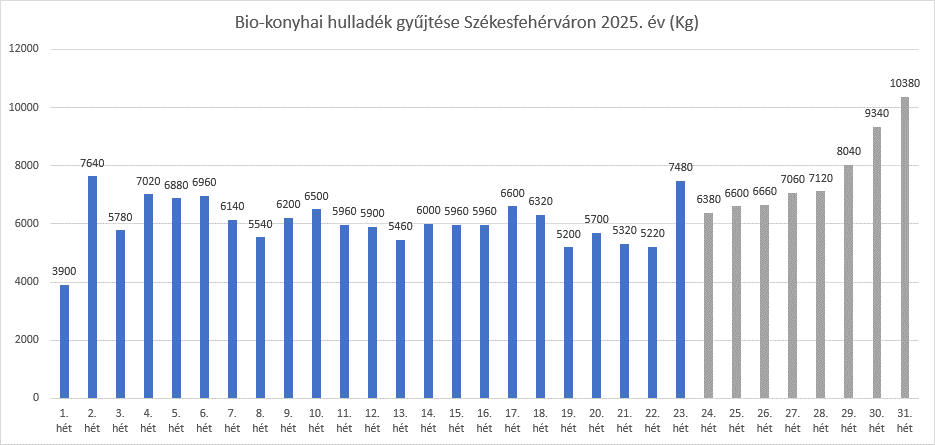 bio hulladék mennyiség