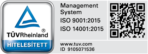 TÜV, ISO 9001, ISO:14001 minősítés